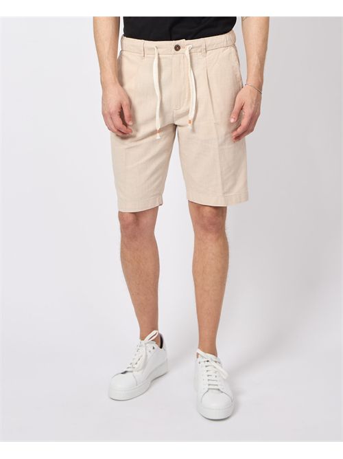 Bermuda Yes Zee in linen blend with drawstring YES ZEE | P770-PW000222